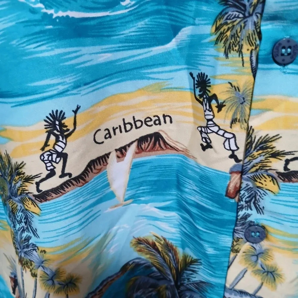 Rima Caribbean Short Sleeve Shirt Mens XL Resortwear Tropical Vacation - Picture 3 of 7